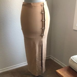 Missguided long skirt light brown size US 4